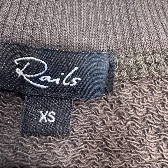 RAILS Womens Theo Flocked Olive Leopard Distress Pullover Sweatshirt-XS - Picture 10 of 10